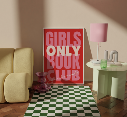 Girls Only Book Club Print - BYHONEYSTUDIOS