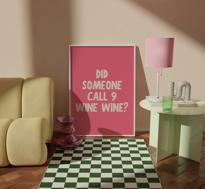 9 Wine Wine Print - BYHONEYSTUDIOS