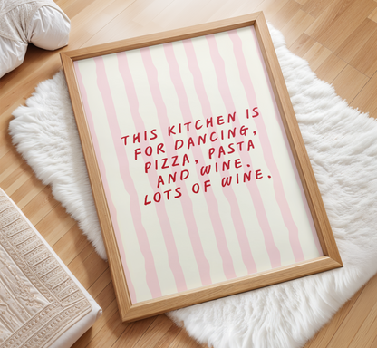 Kitchen Dancing Quote Print - BYHONEYSTUDIOS