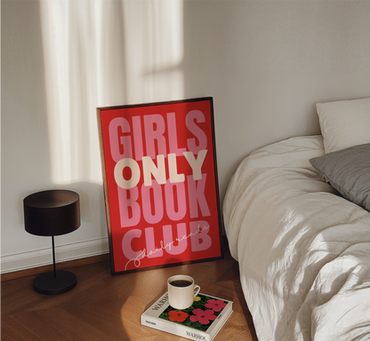 Girls Only Book Club Print - BYHONEYSTUDIOS