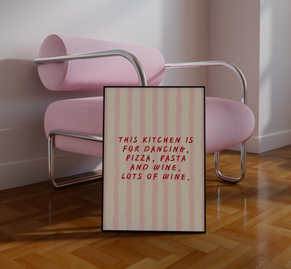 Kitchen Dancing Quote Print - BYHONEYSTUDIOS