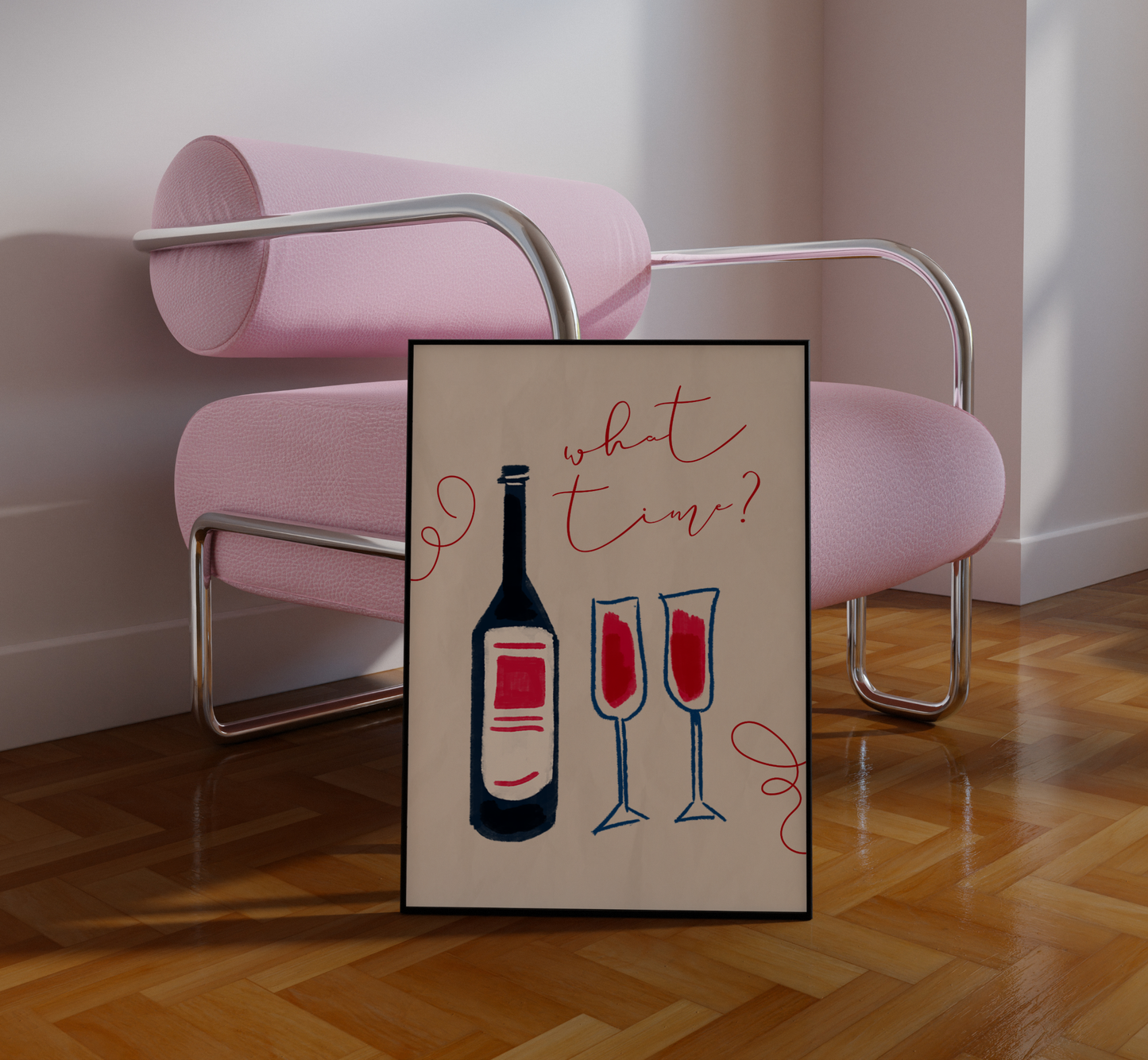 What Time Wine Print - BYHONEYSTUDIOS