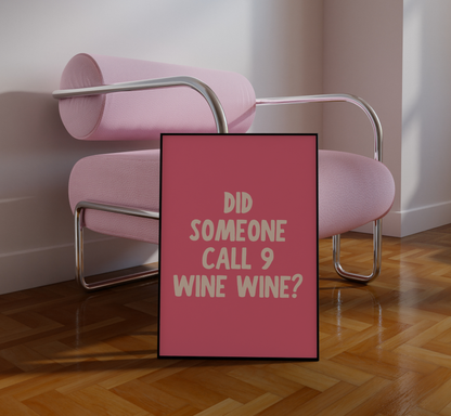 9 Wine Wine Print - BYHONEYSTUDIOS