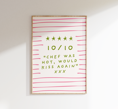 Chef Was Hot Print - BYHONEYSTUDIOS
