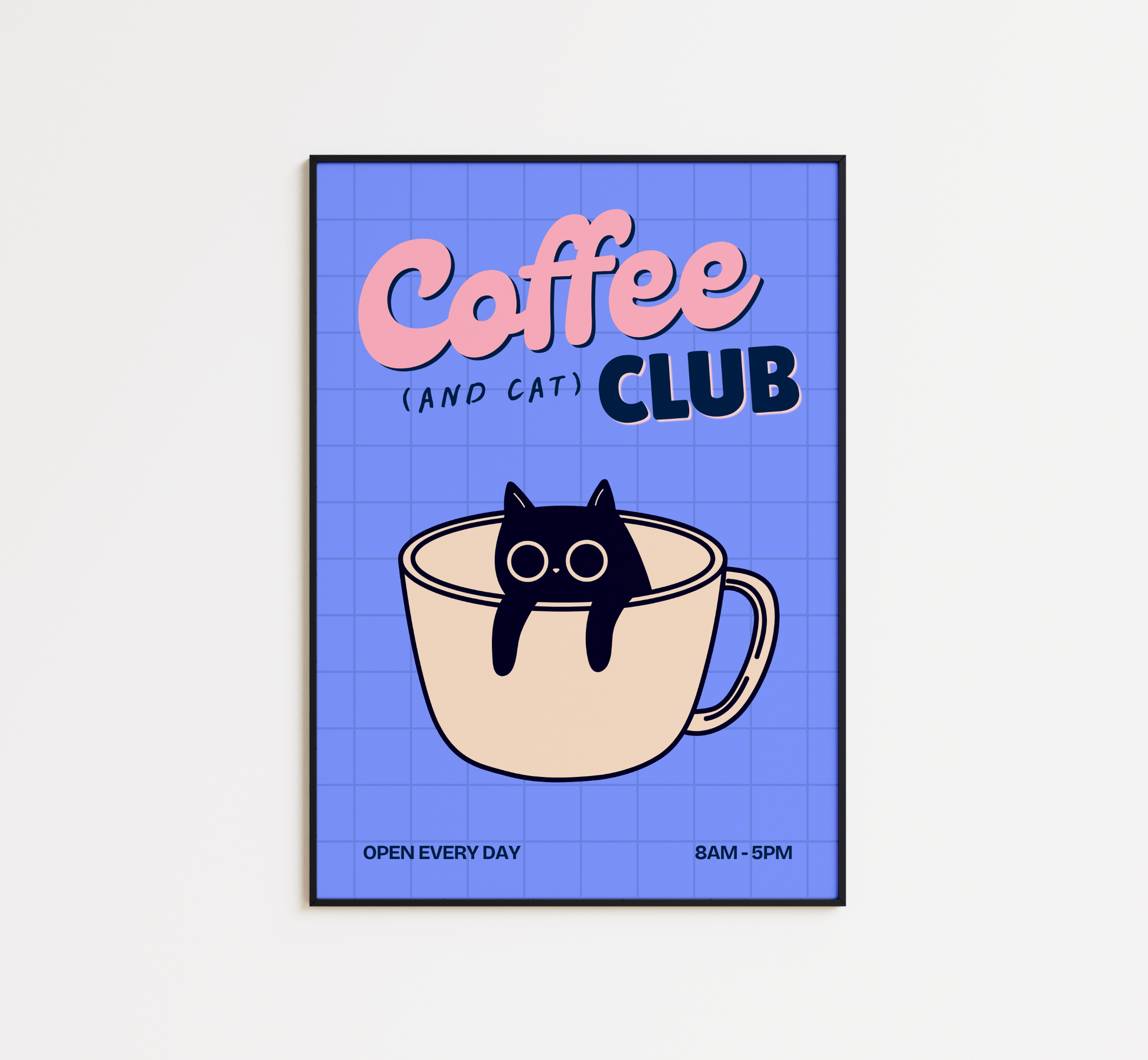 Coffee And Cat Print - BYHONEYSTUDIOS