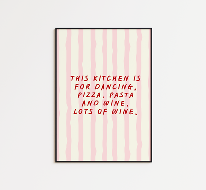 Kitchen Dancing Quote Print - BYHONEYSTUDIOS