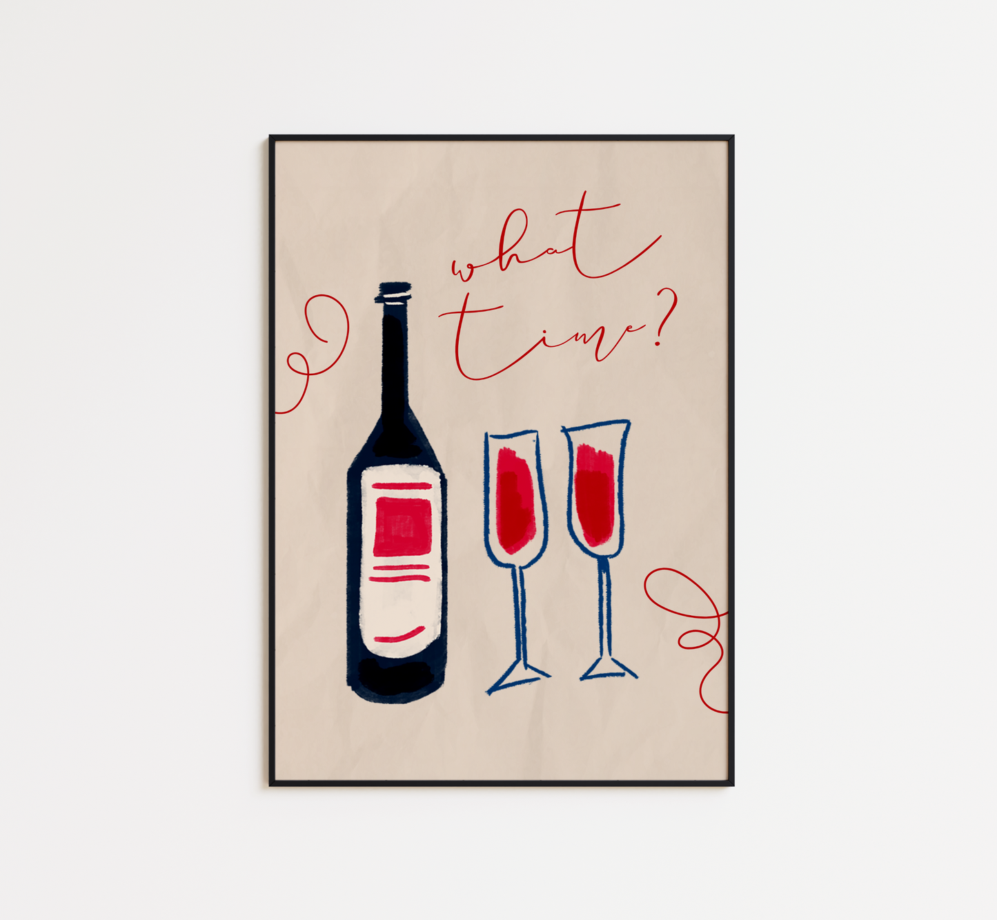 What Time Wine Print - BYHONEYSTUDIOS