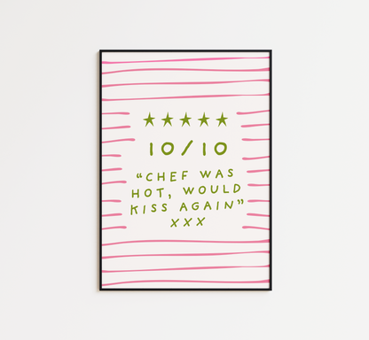 Chef Was Hot Print - BYHONEYSTUDIOS