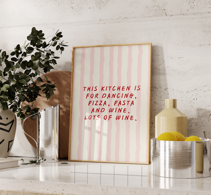 Kitchen Dancing Quote Print - BYHONEYSTUDIOS