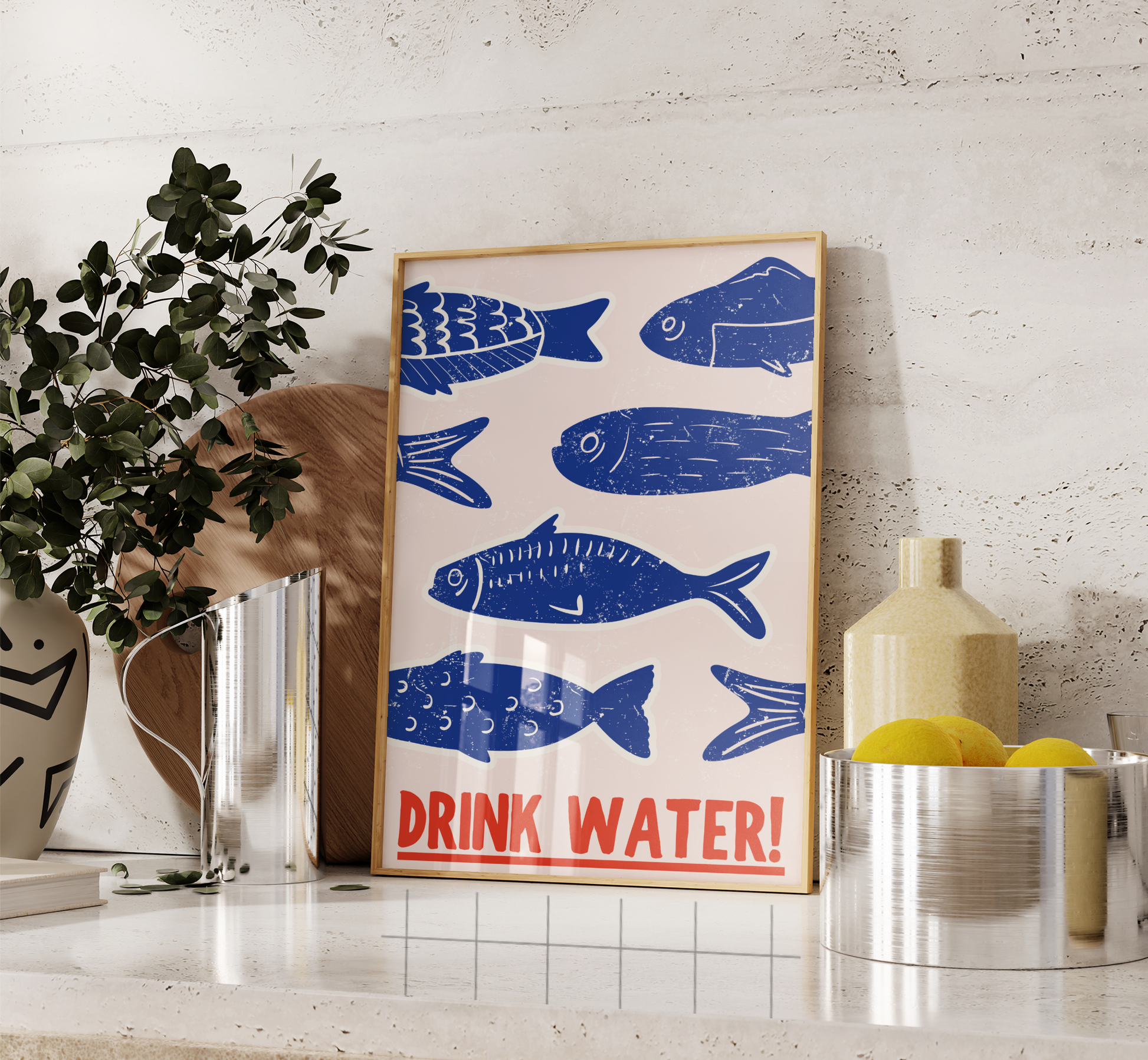 Drink Water Fish Print - BYHONEYSTUDIOS