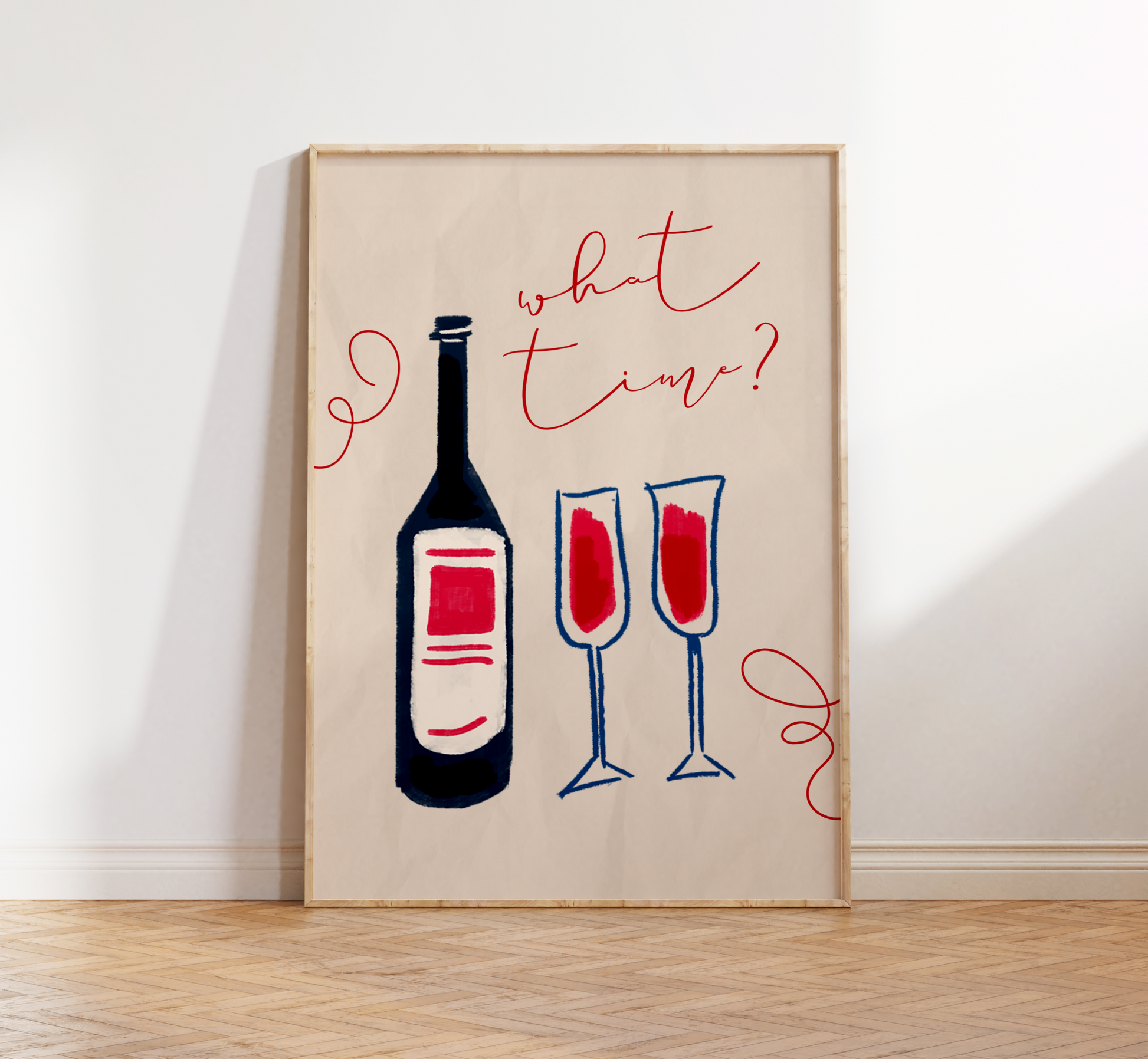 What Time Wine Print - BYHONEYSTUDIOS