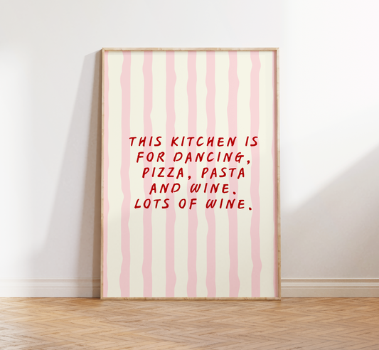 Kitchen Dancing Quote Print - BYHONEYSTUDIOS