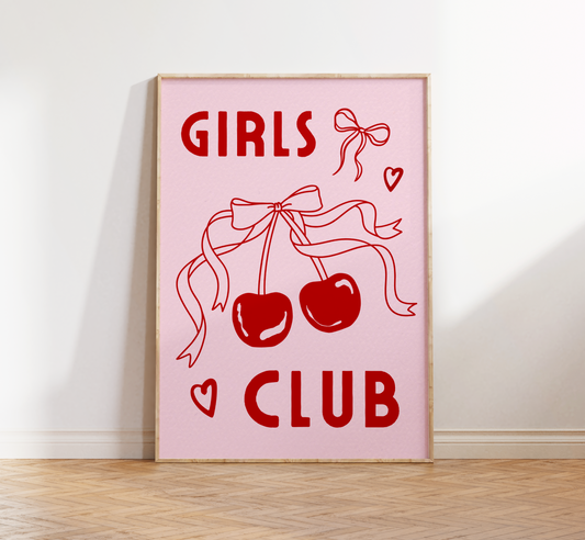 Girls Club Bow Print - BYHONEYSTUDIOS