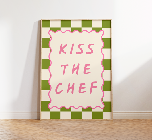 Kiss The Chef Print - BYHONEYSTUDIOS