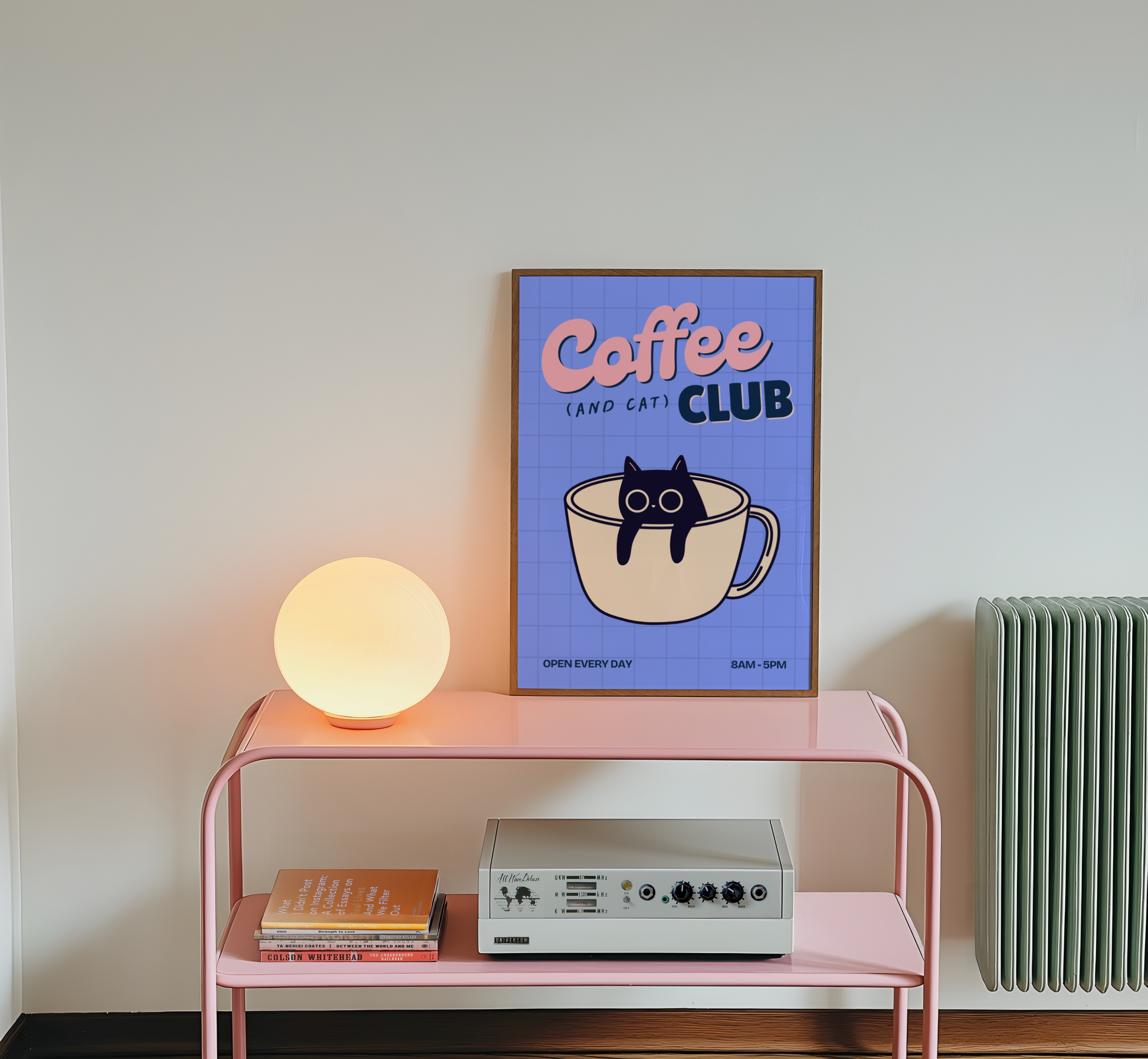 Coffee And Cat Print - BYHONEYSTUDIOS