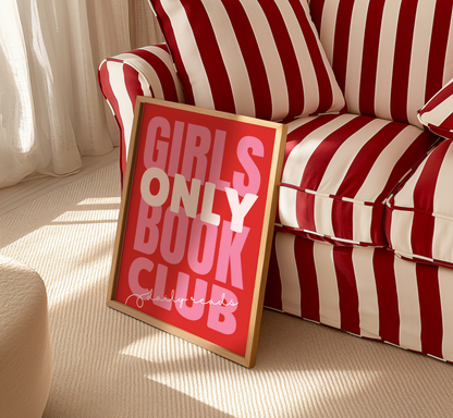 Girls Only Book Club Print - BYHONEYSTUDIOS