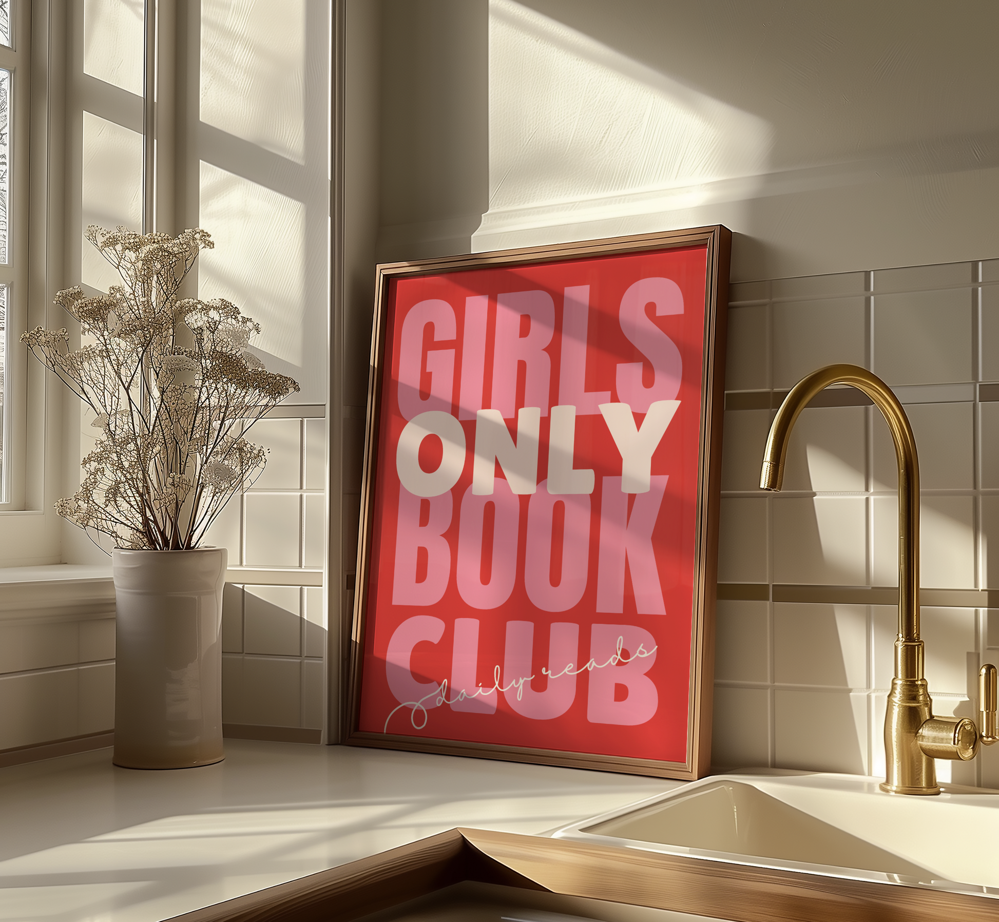Girls Only Book Club Print - BYHONEYSTUDIOS