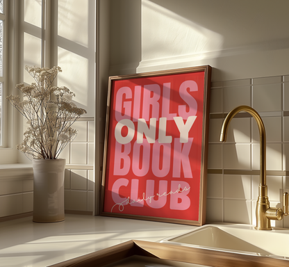 Girls Only Book Club Print - BYHONEYSTUDIOS