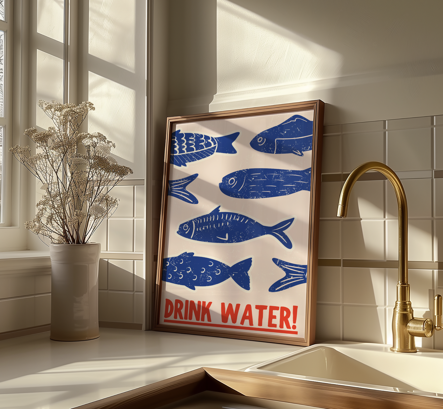 Drink Water Fish Print - BYHONEYSTUDIOS