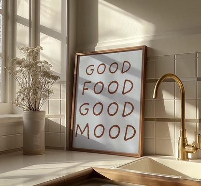 Good Food Good Mood Print - BYHONEYSTUDIOS