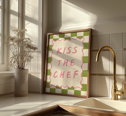 Kiss The Chef Print - BYHONEYSTUDIOS