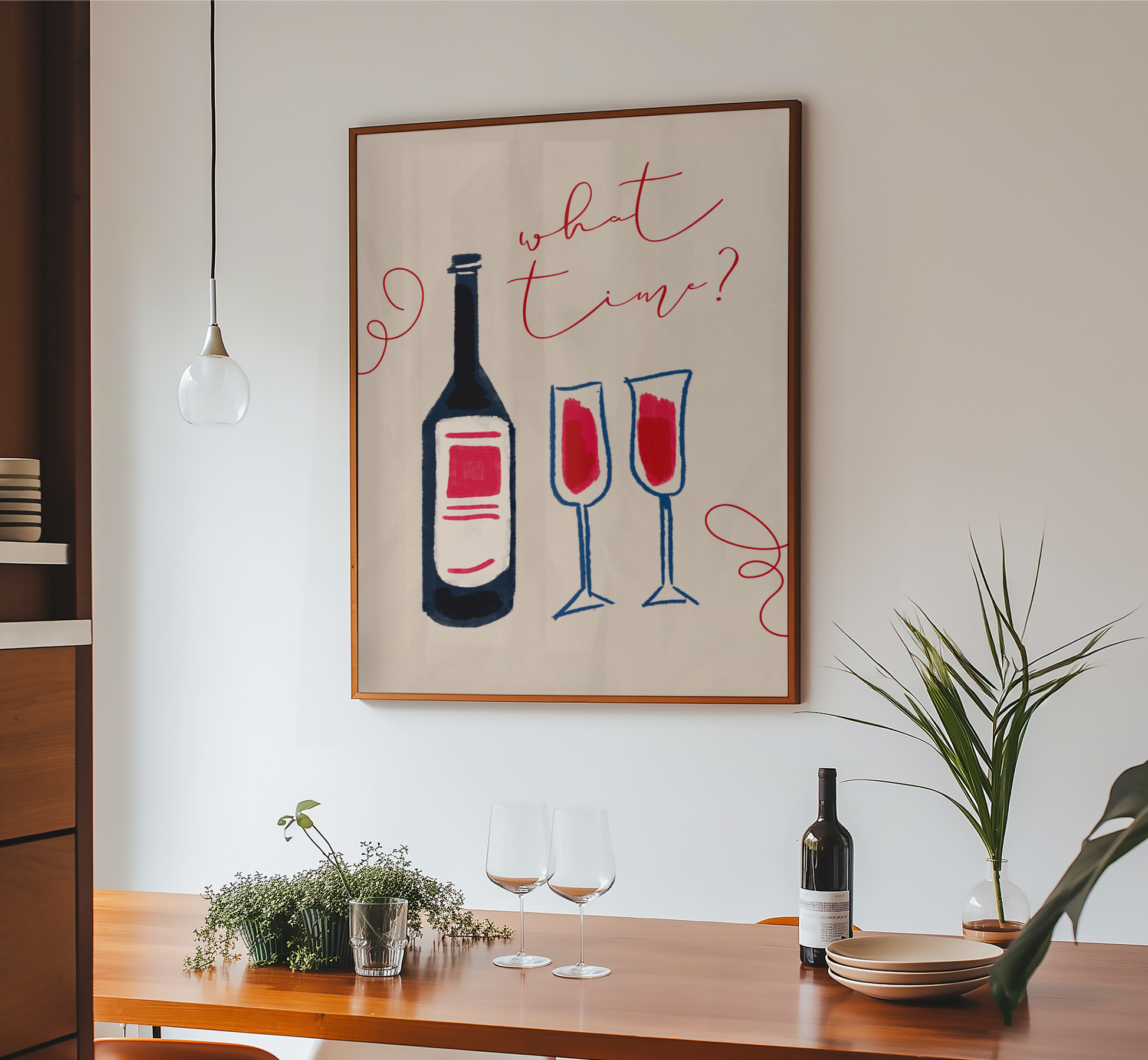What Time Wine Print - BYHONEYSTUDIOS