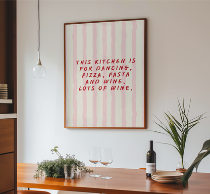 Kitchen Dancing Quote Print - BYHONEYSTUDIOS