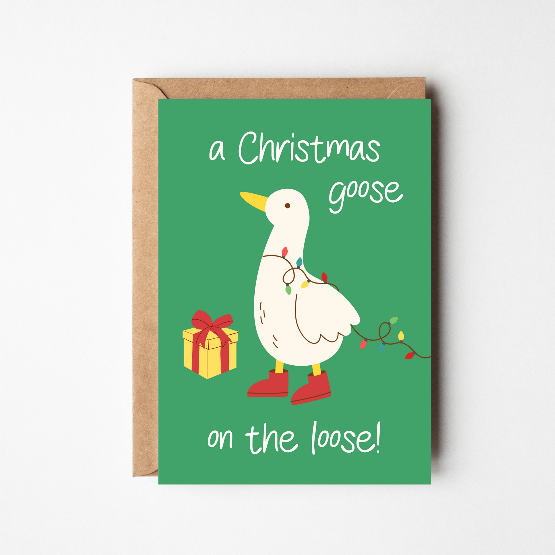 A6 Christmas Goose Card - BYHONEYSTUDIOS