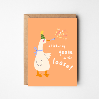 A6 Birthday Goose Card - BYHONEYSTUDIOS