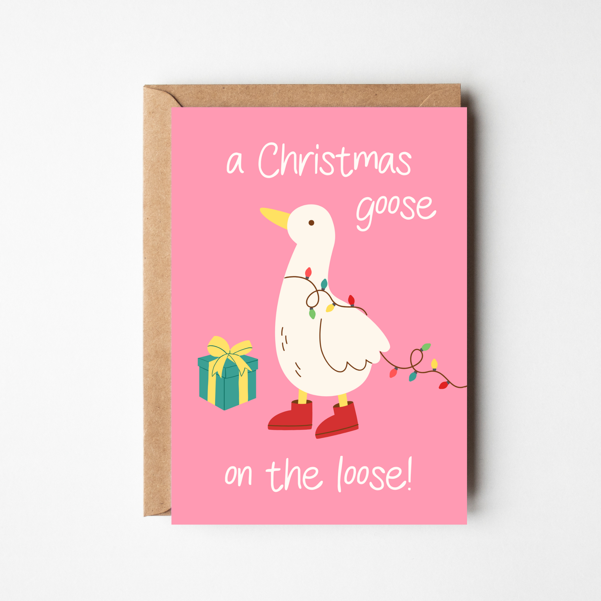 A6 Christmas Goose Card - BYHONEYSTUDIOS