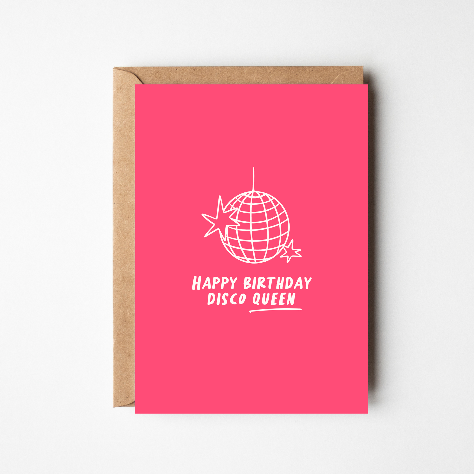 A6 Happy Birthday Disco Queen Card - BYHONEYSTUDIOS