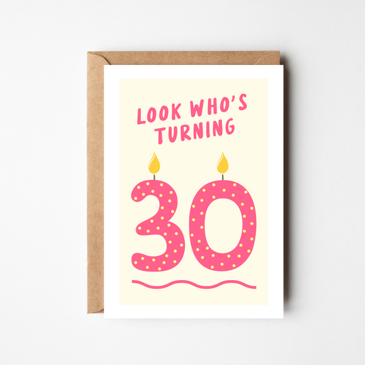 A6 Age 30 Birthday Card - BYHONEYSTUDIOS