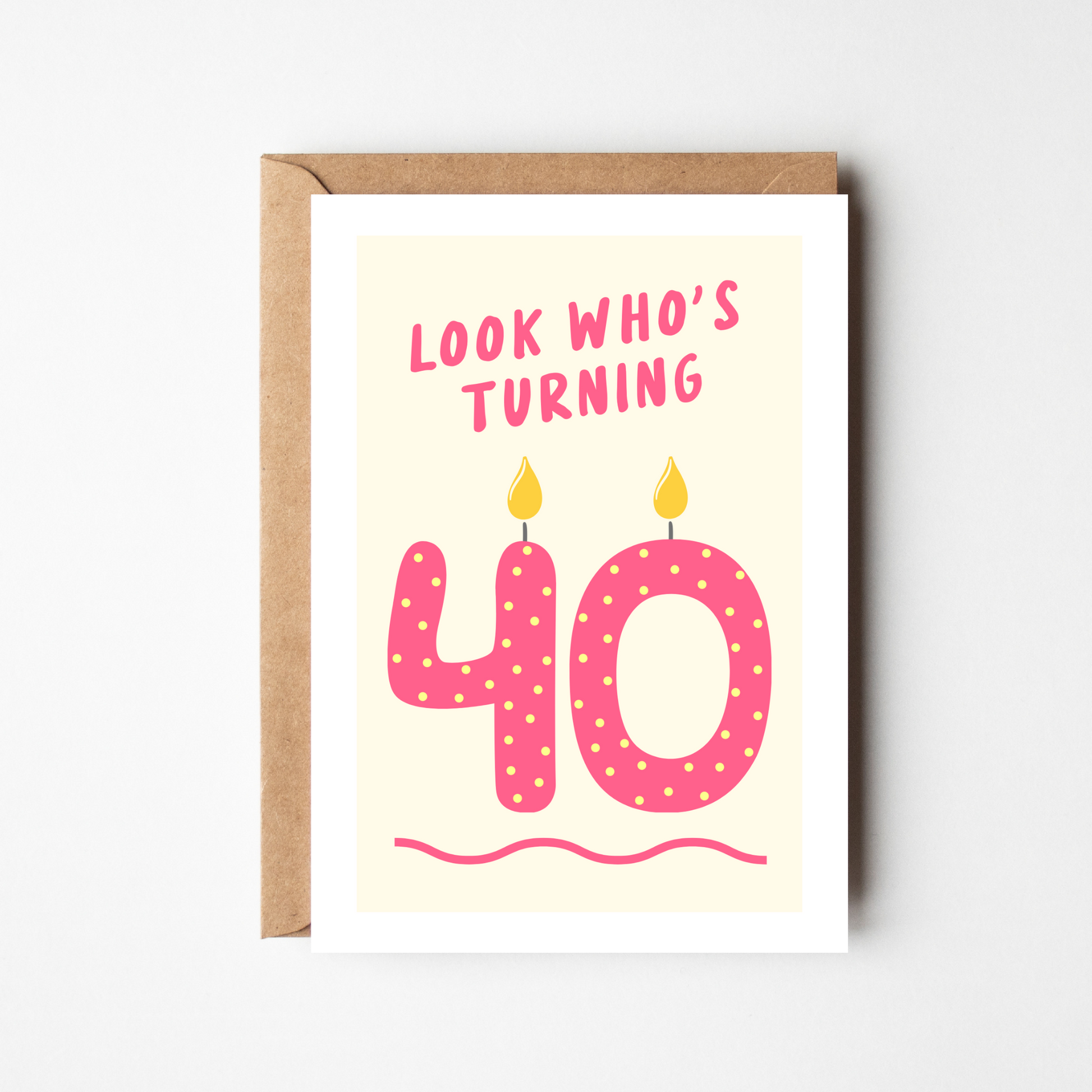 A6 Age 40 Birthday Card - BYHONEYSTUDIOS