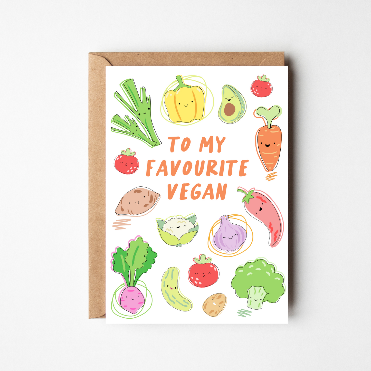 A6 Favourite Vegan Card - BYHONEYSTUDIOS