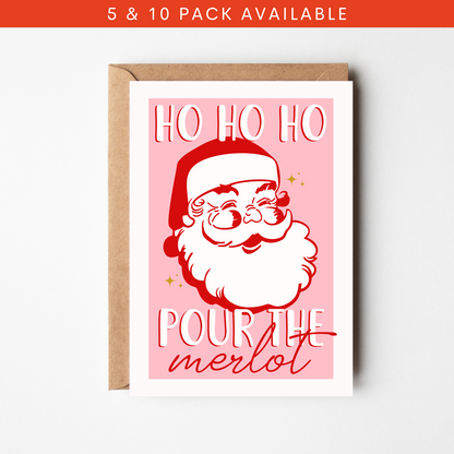 A6 Pour The Merlot Christmas Card