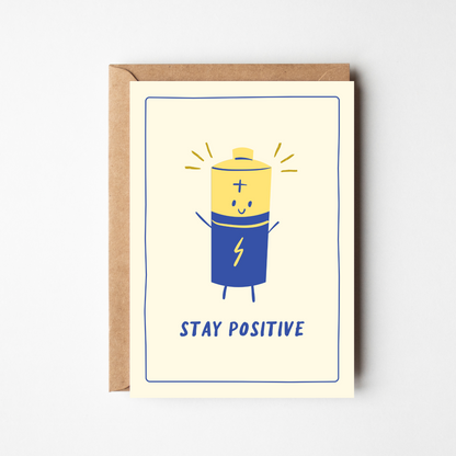 A6 Stay Positive Card - BYHONEYSTUDIOS