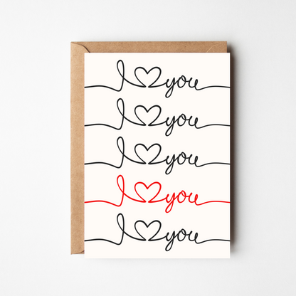 A6 I Love You Card - BYHONEYSTUDIOS