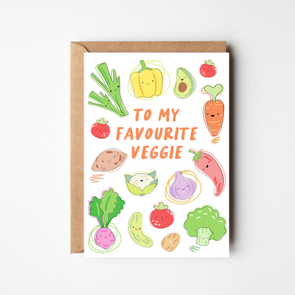 A6 Favourite Veggie Card - BYHONEYSTUDIOS