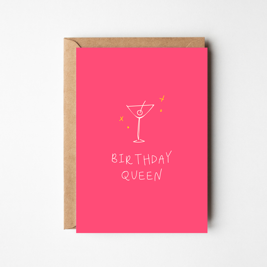 A6 Birthday Queen Cocktail Card