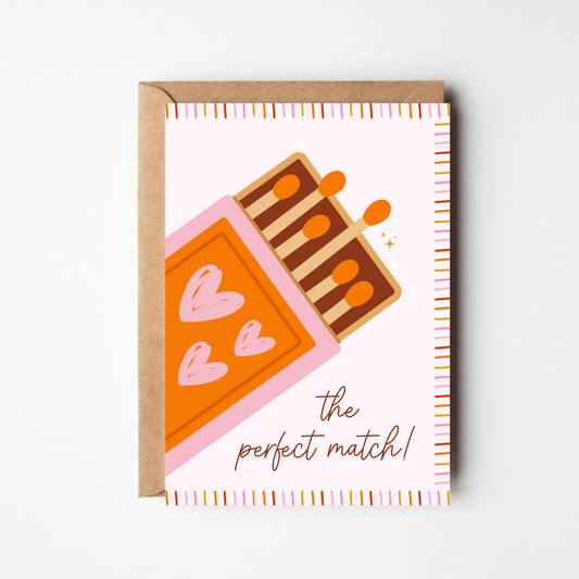 A6 The Perfect Match Card - BYHONEYSTUDIOS