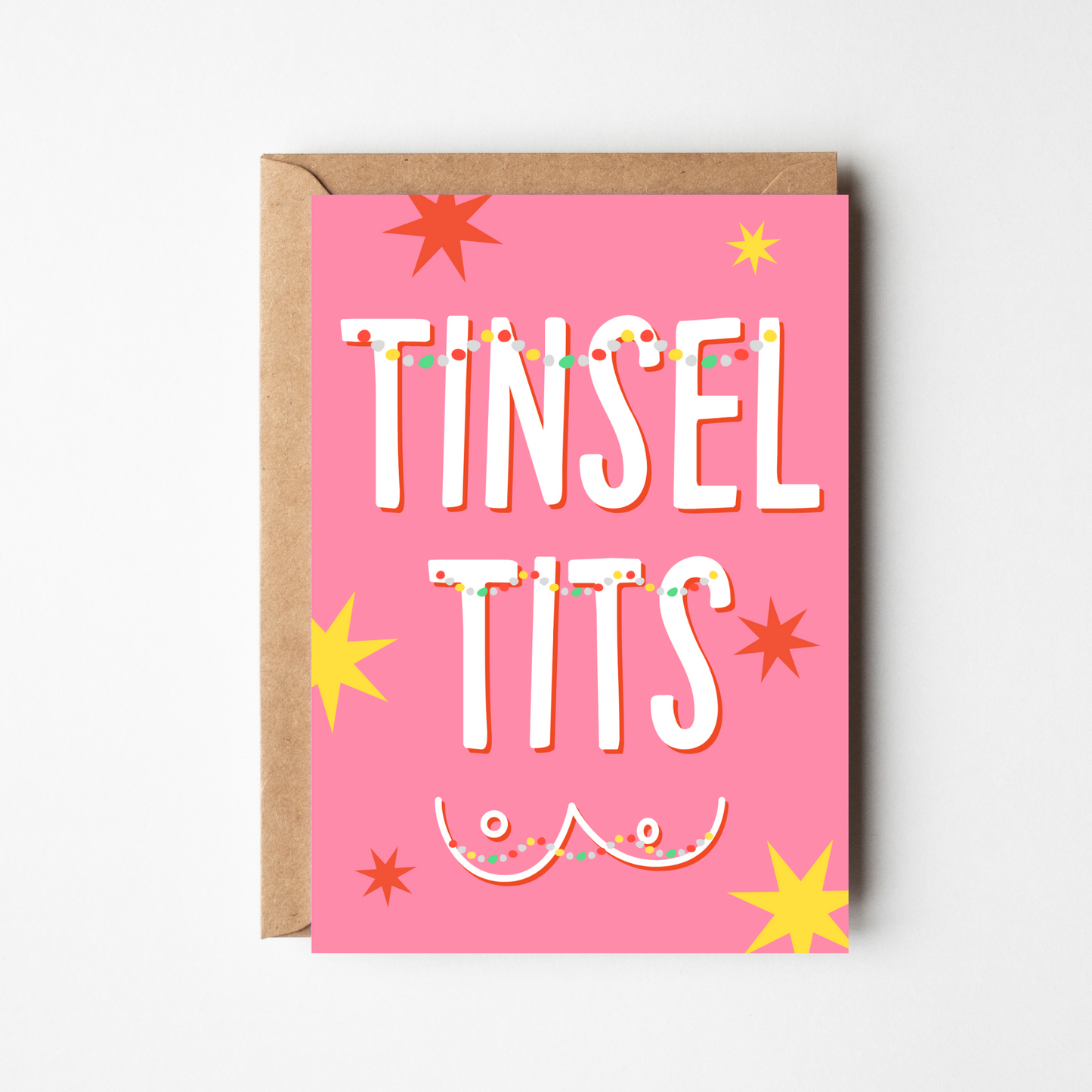 A6 Tinsel Tits Christmas Card - BYHONEYSTUDIOS