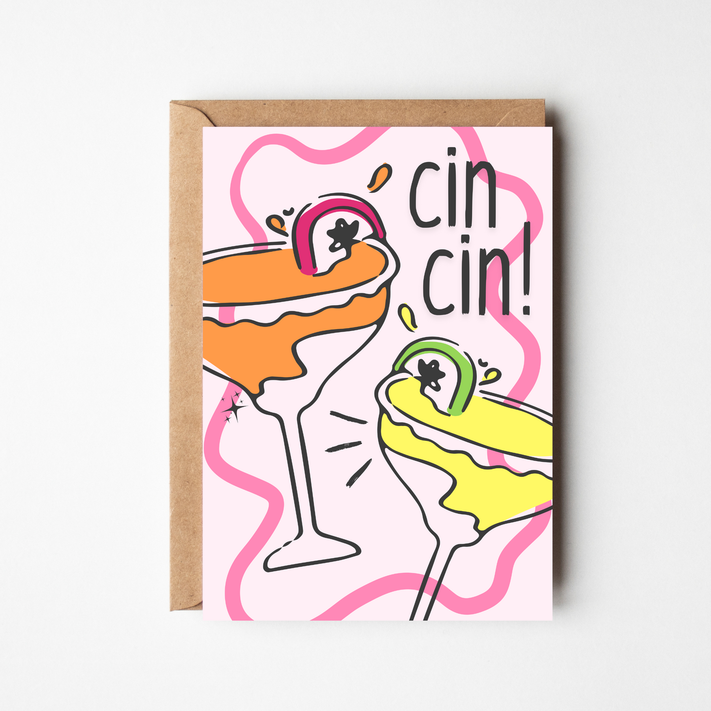 A6 Cin Cin Birthday Card