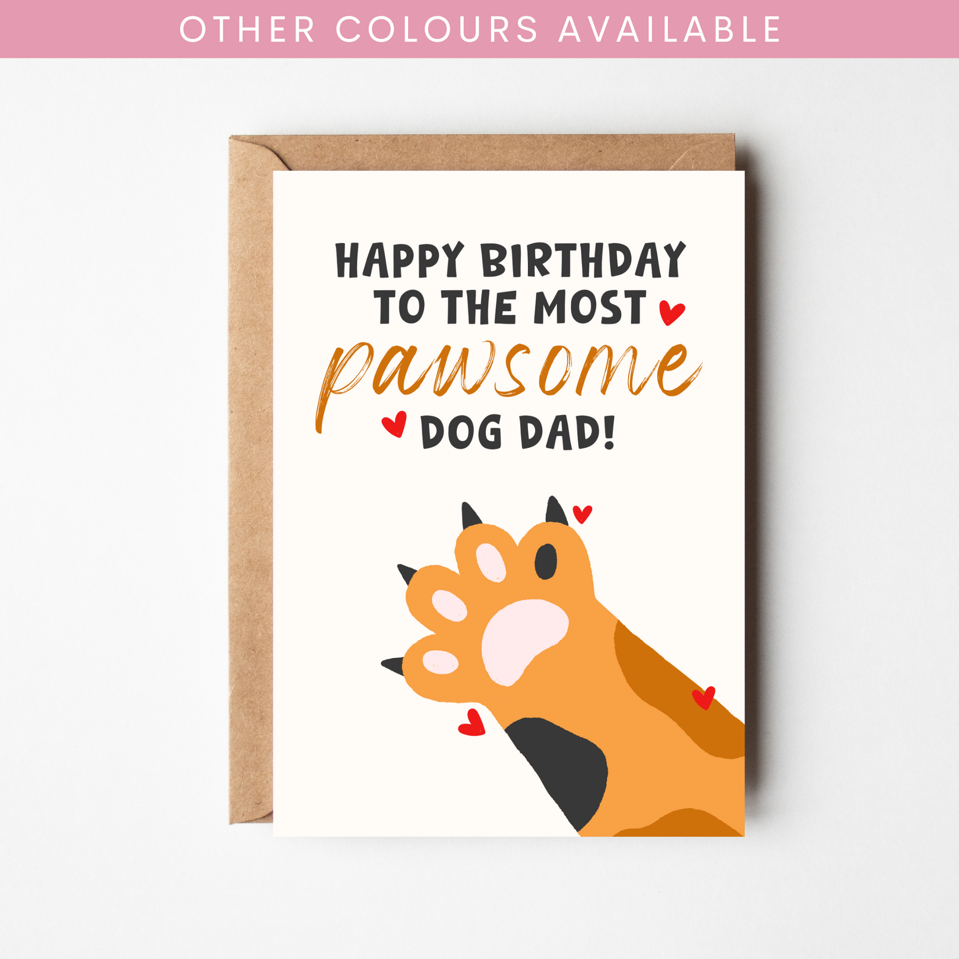 A6 Pawsome Dog Dad Birthday Card - BYHONEYSTUDIOS