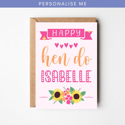 A6 Personalised Hen Do Card - BYHONEYSTUDIOS