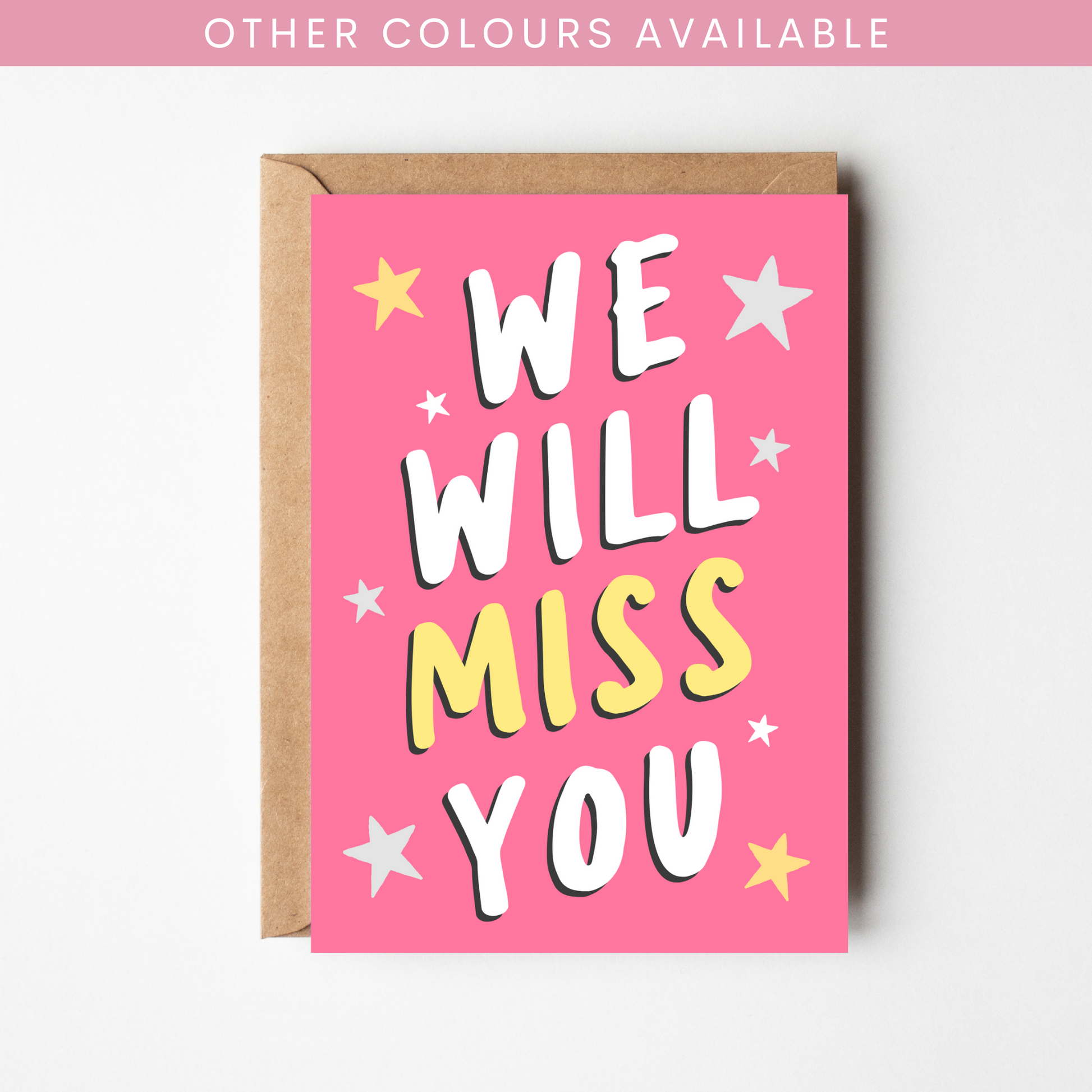 A6 We Will Miss You Card - BYHONEYSTUDIOS