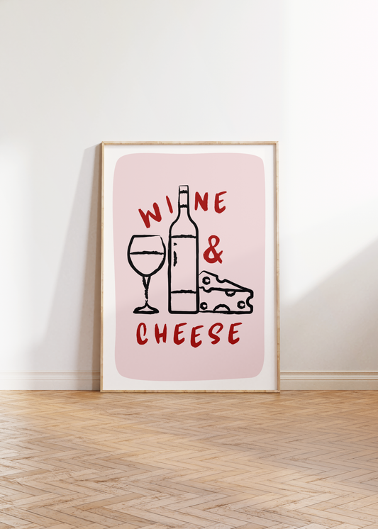 Wine & Cheese Print