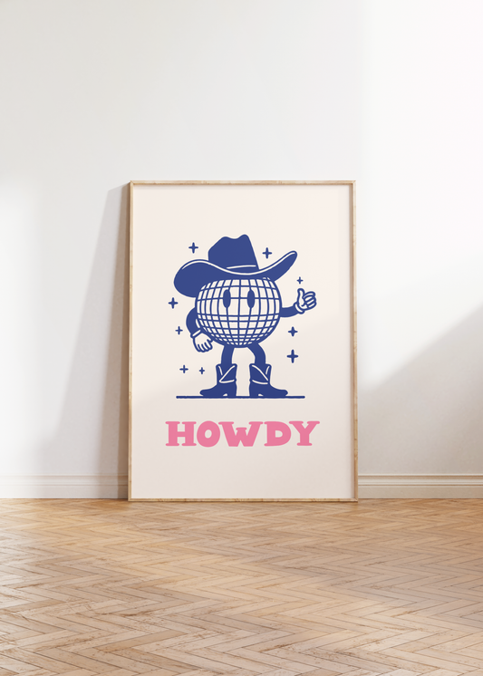 Disco Cowboy Howdy Print