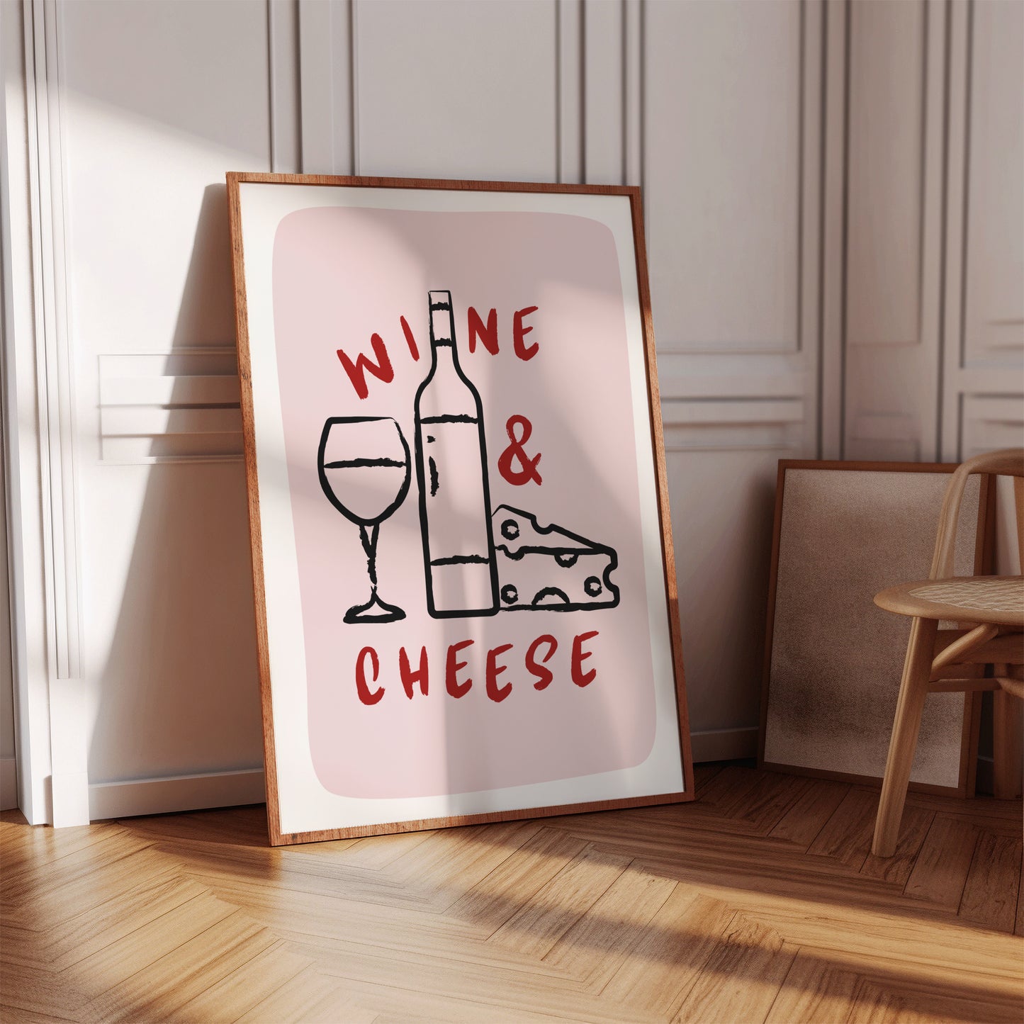 Wine & Cheese Print - BYHONEYSTUDIOS