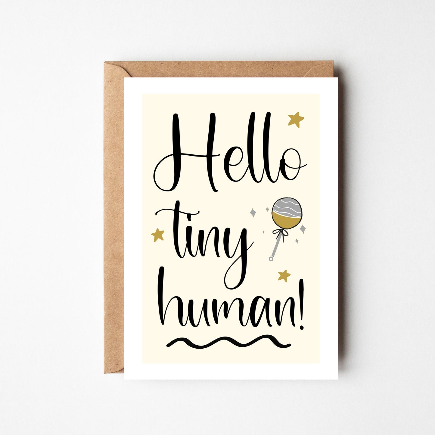 A6 Hello Tiny Human Card - BYHONEYSTUDIOS