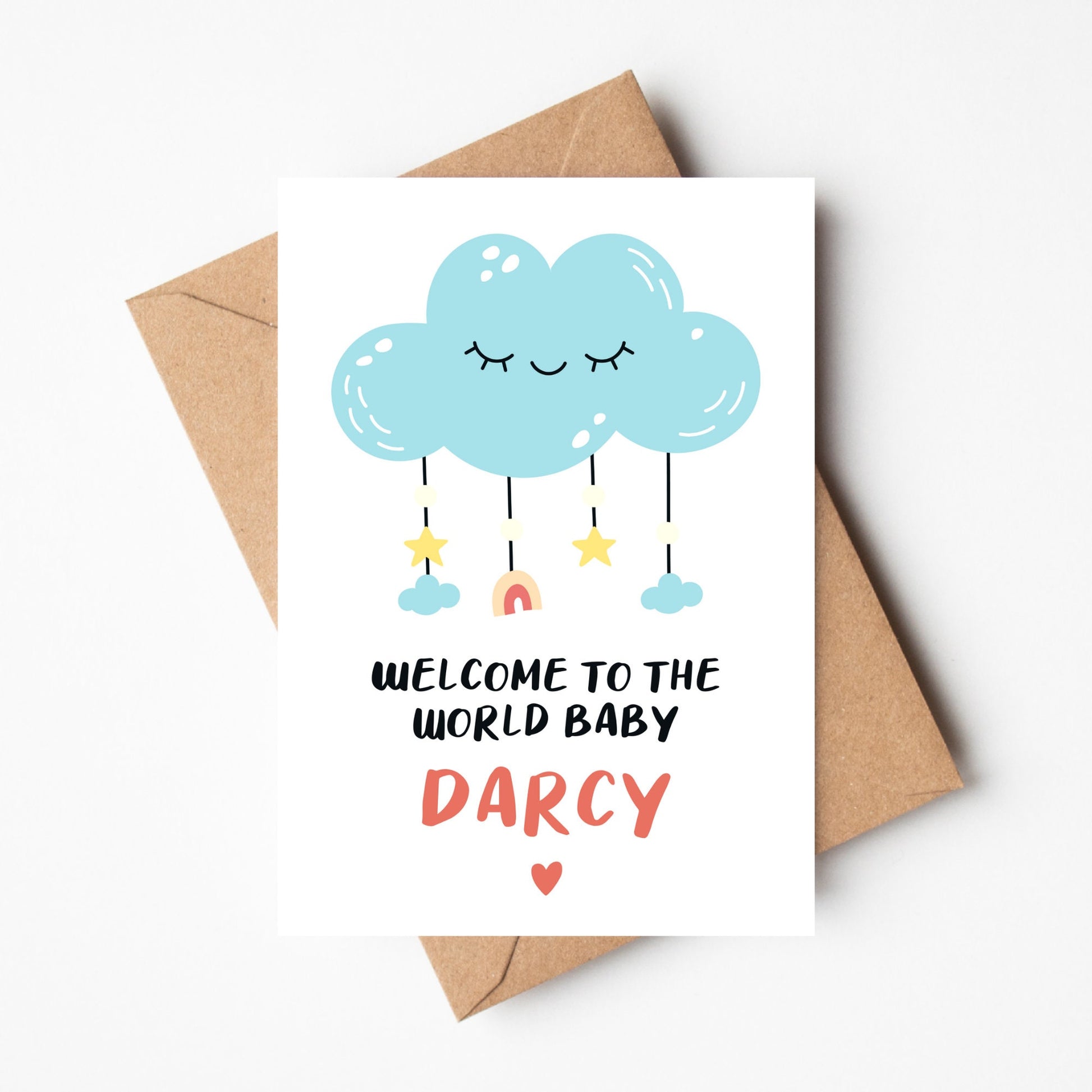 A6 Personalised New Baby Card - BYHONEYSTUDIOS